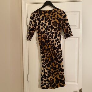 INC International Concepts Women’s Dress Medium Animal Print. Ruching on Side.
